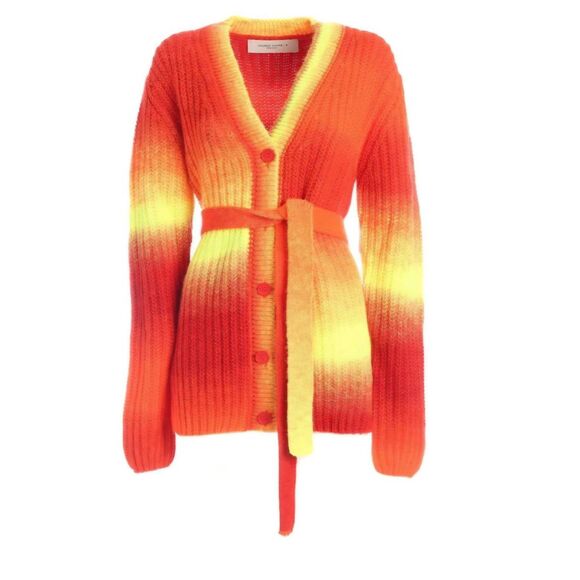 NWT Golden Goose Annavera degradè cardigan in orange&yellow sz Medium - Picture 1 of 7